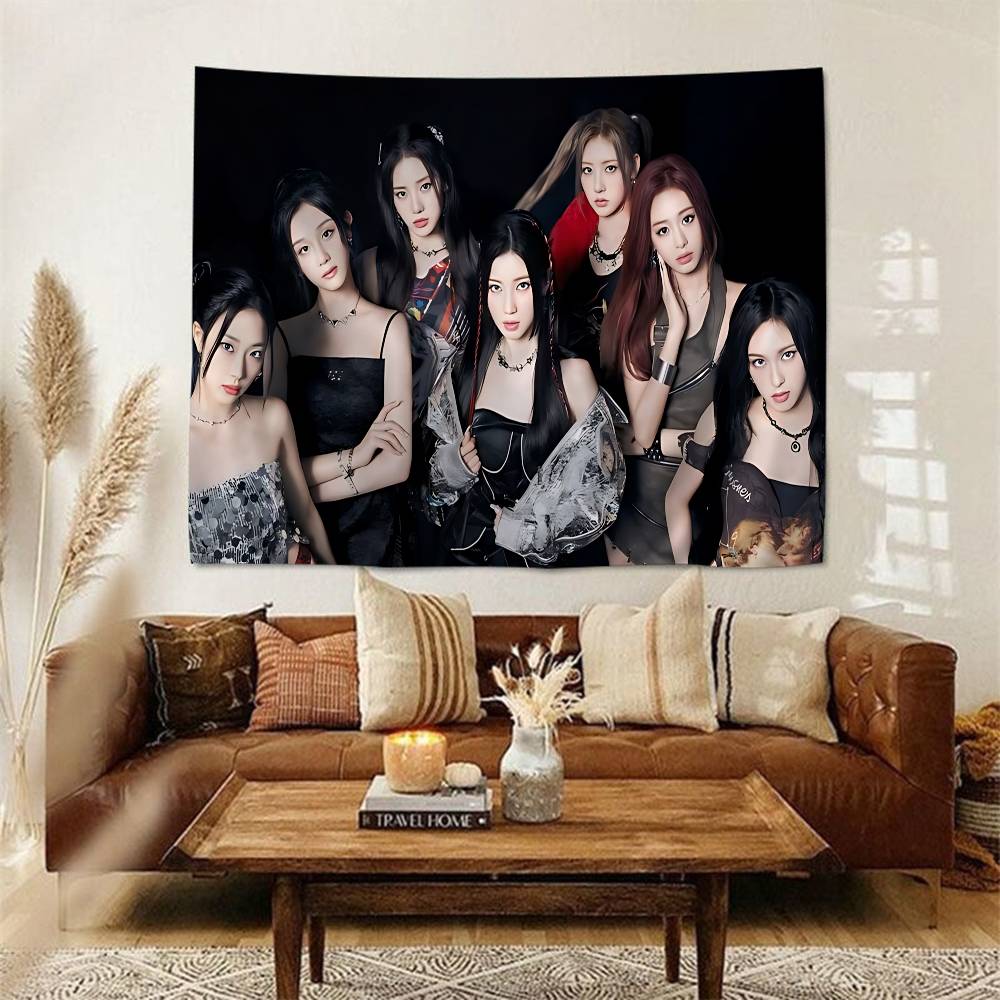 Popular Kpop Group BBaby MMonster Chart Tapestry For Living Room Home Dorm Decor Art Home Decor