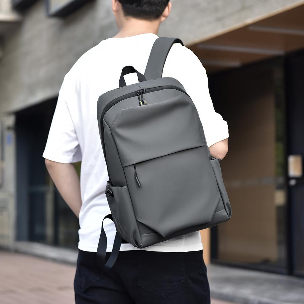 15.6-inch Men's Business Backpack Neutral Minimalist Style Large Capacity Fashion Leisure Backpack Oxford Student Backpack