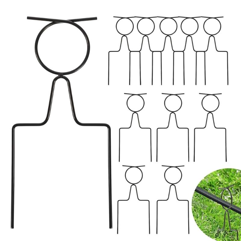 Kolíky pro vedení hadice se zaostřenými hroty do země Odolná svařovaná konstrukce Zabraňuje zalomení Vhodné pro zahradu, farmu, skleník