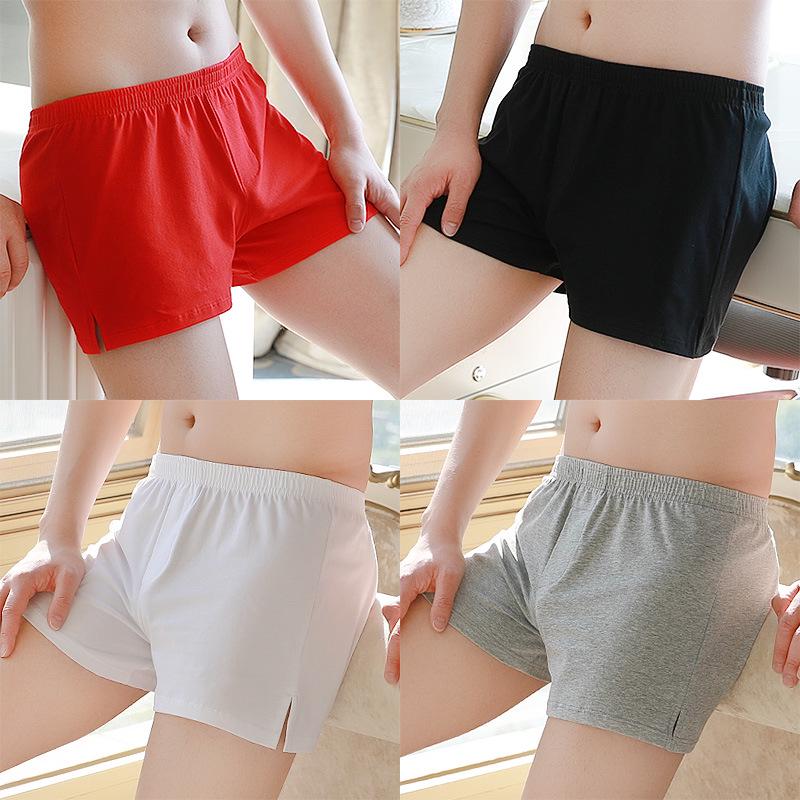 Men's Pure Cotton Mid-Waist Boxer Briefs - Loose A-line Plus Size Shorts
