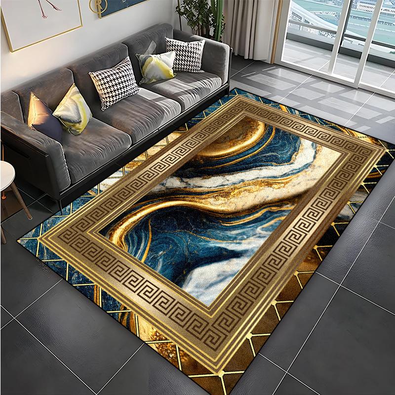 Modern Golden Luxury Carpet for Living Room Abstract Large Size Carpets Non-slip Bedroom Decoration Rug 200x300 Coffee Table Mat