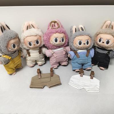 Labubu Sweatshirt Overalls Set: First & Second Gen Macaron Doll Clothes
