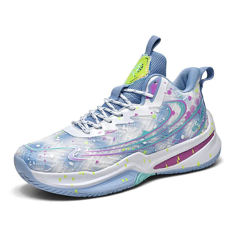 Unisex Basketball Shoes Mid-Cut Breathable Mesh Anti-Slip Wear-Resistant Court Sports
