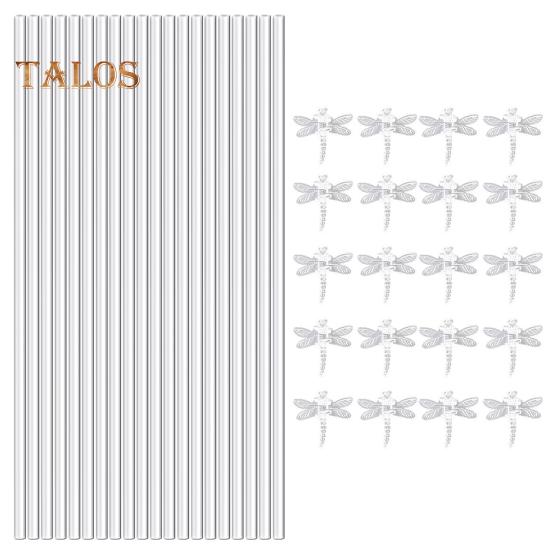 

Набір опорних колів для рослин, 16 дюймів, садові палиці з одним стеблом із затискачами, багаторазовий прозорий тримач для рослин для орхідей, помідорів, квітів, молодих дерев C