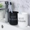 1pc Slogan Graphic Mouthwash Cup, Simple Couple Toothbrush Cup, Plastic Gargle Cup, Bathroom Tumbler, Bathroom Accesso