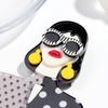 New Fashion Lady Acrylic Brooches for Women Grace Sunglasses Female Figure Badge Pins Office Jewelry Clothes Accessories Gift