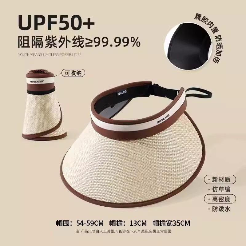 

Летняя новая шляпа женская солнцезащитная шляпа с большими полями и защитой лица шляпа с открытым верхом для улицы защита от УФ-лучей портативная солнцезащитная шляпа One size