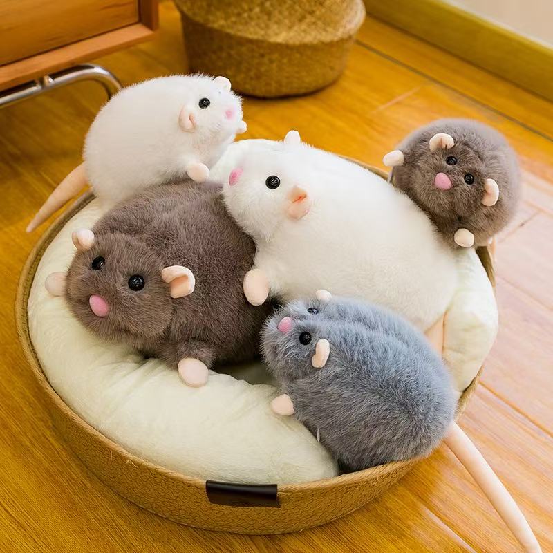 Bambola Mouse Creativa 30/45/90cm Peluche Cartone Animato Ramo Fiorito Bambola Ratto Morbida Figura Animale Sovradimensionata Regalo per Bambini Compleanno