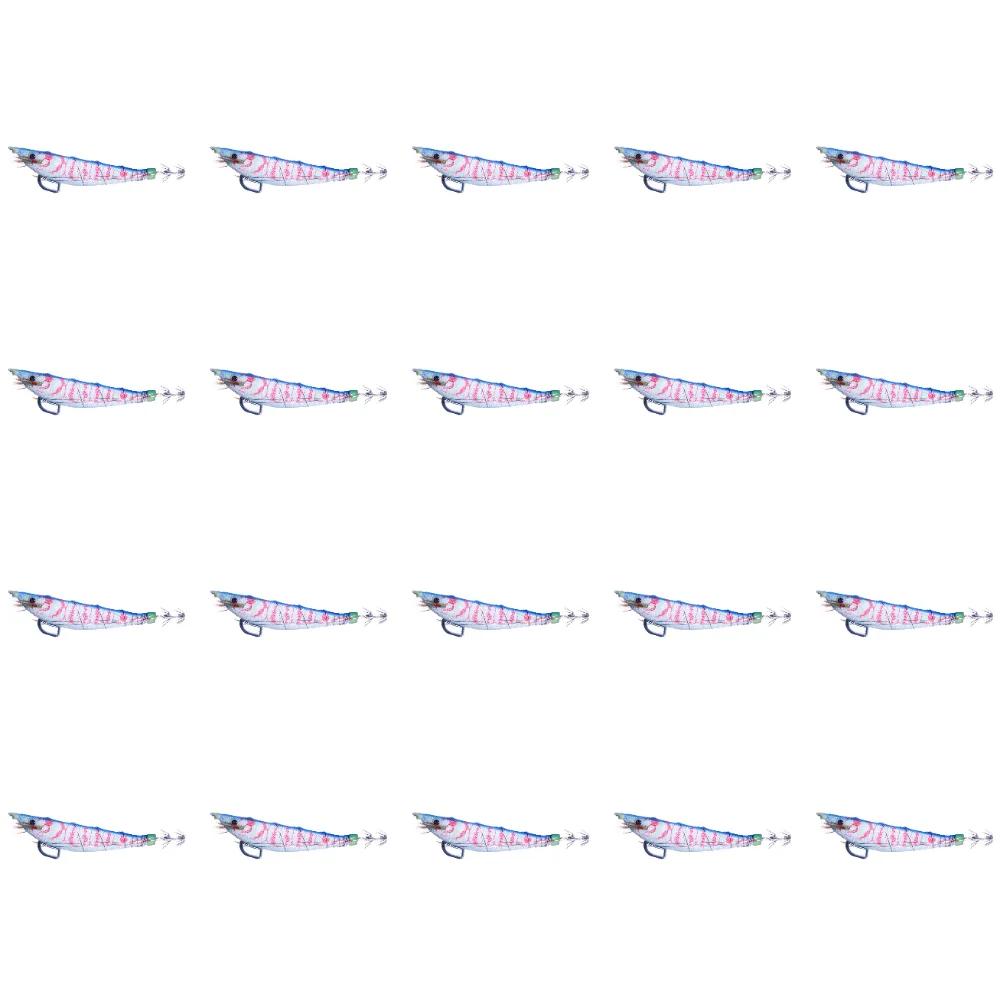 Fishing Wood Shrimp Luminous Squid Hook Octopus Artificial Bait Seawater Fishing Bait Cuttlefish Lure for Night Fishing Freshwat