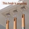 Transparent Strong Adhesive Wall Hook for Kitchen & Bathroom - Large, Punch-Free, Heavy-Duty, Traceless Design