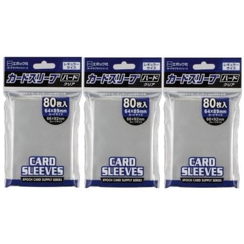 [.co.jp Exclusive] Epoch (EPOCH) [Set of 3] Plastic Card Sleeves, Regular Size 66 X 92mm (Compatible with 64 X 89mm Cards), 80 Sleeves Per Pack, Hard,