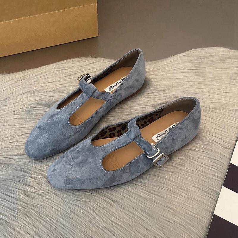 Fashion SUOJIALUN Autumn Women Flat Shoes Fashion Round Toe Slip On Ladies Elegant Mary Jane Shoes Soft Flat Heel Outdoor Dress Ballerin