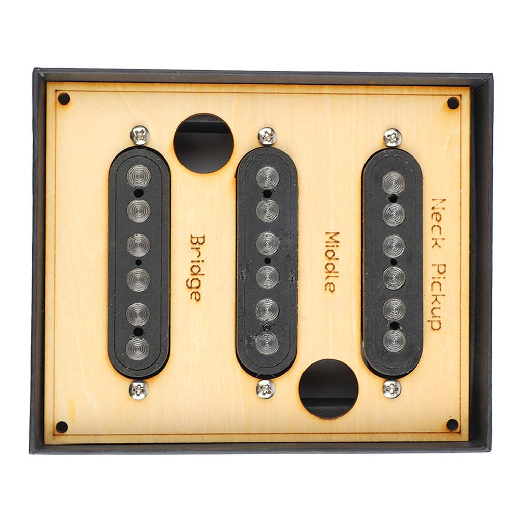 Guitar Pickup Set Black Noiseless 6 Sound Hole Electric Guitar Single Coil Pickup Set