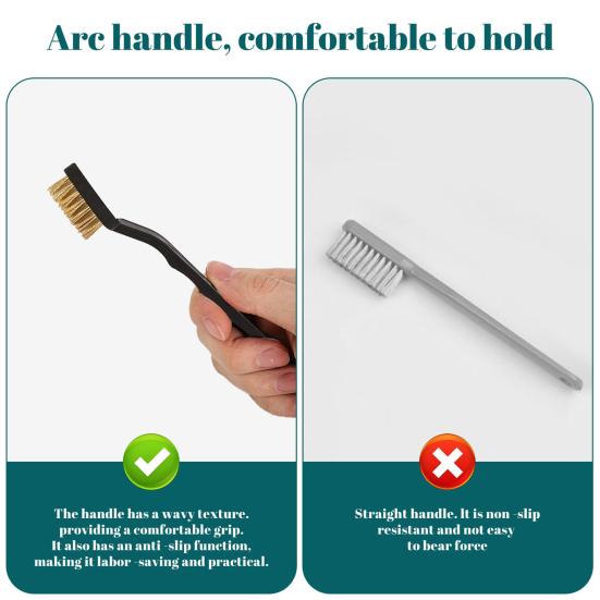 22Pcs/Set Wire Brush Ergonomic Handle Stainless Steel Bristle Brush Rust Removal Cleaning Metal Parts Cleaning Tool