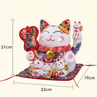 9palcová keramická pokladnička Maneki Neko s motivem kočky, štěstí, štěstí, mince, banka, domácí dekorace, kotě, ozdoba, obchodní dárek