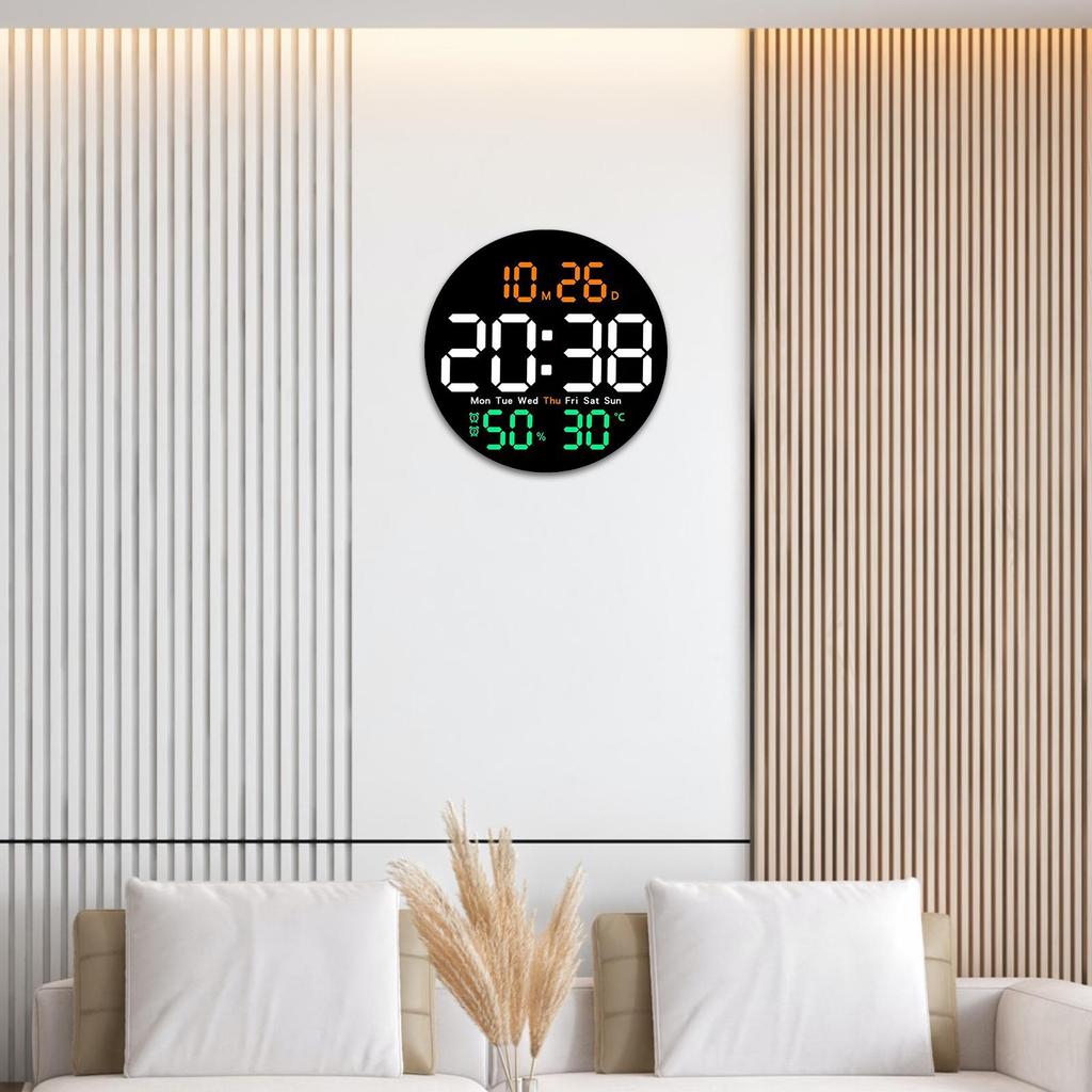 Digital Wall Clock Temperature Meter Mute Remote Control Digital Alarm Clock
