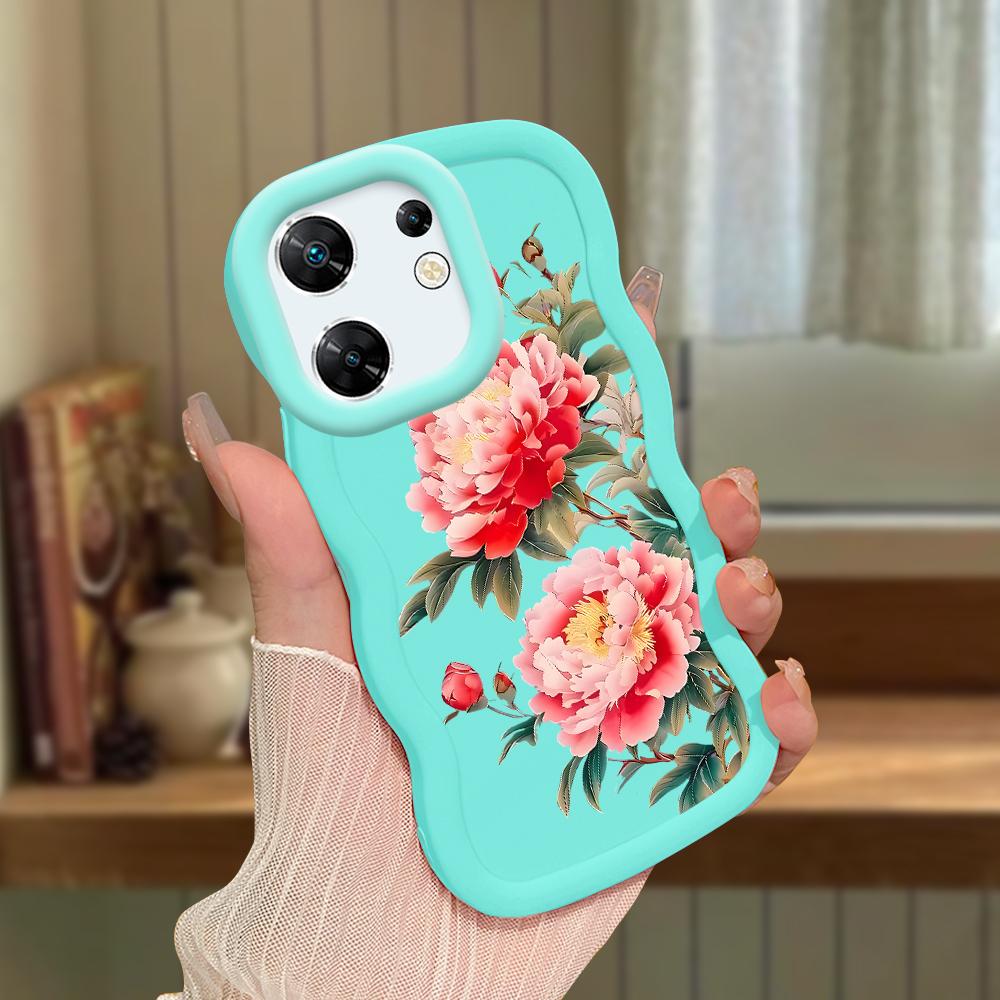 Big Wave Edge Soft Silicone Material Macaron Phone Case Shockproof Protective Rubber Casing for OPPO Reno Realme Infinix Tecno