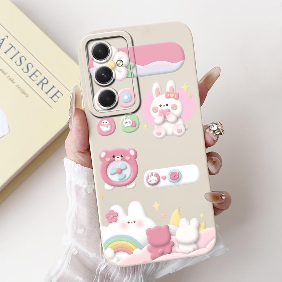 Case For Samsung Galaxy A53 A54 A55 5G Cover SM-A536B SM-A546V SM-A556B Shockproof Funda Fashion Flower Soft Silicone Matte Etui
