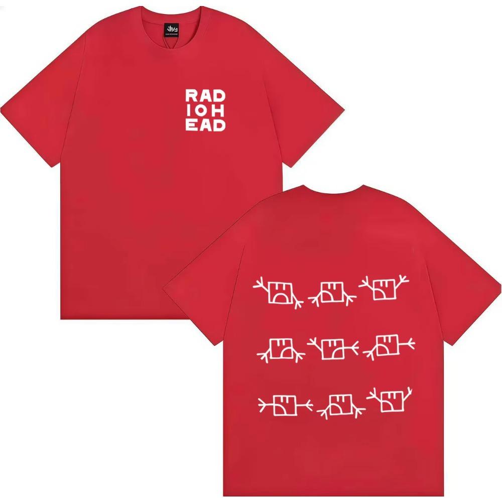 Radiohead Tour Merch Fashion Graphic T Shirt Men's Women Short Sleeve Harajuku T-shrit Oversized Cozy Tees Teenagers