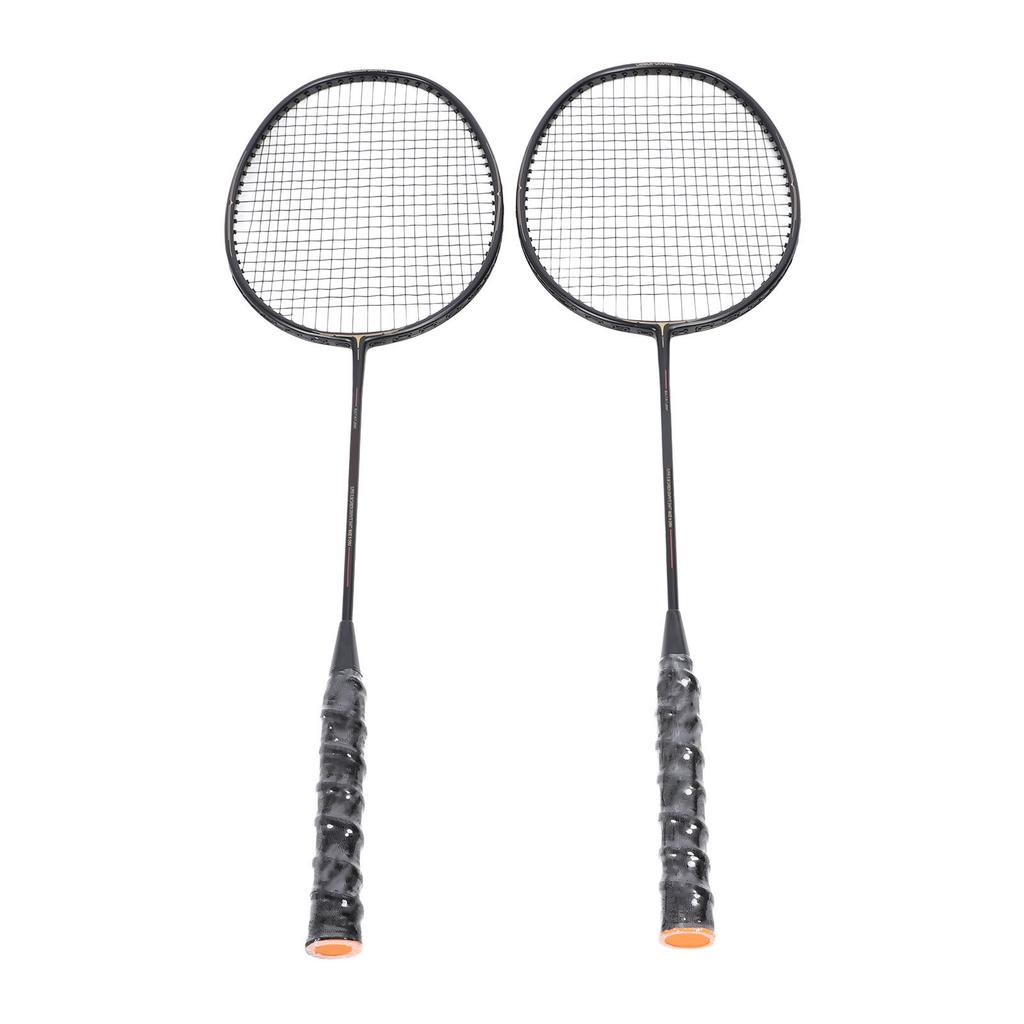 1 Pair Badminton Racket Set Lightweight Carbon Aluminum One Piece Badminton Racquets with Carrying Bag for 2 Player