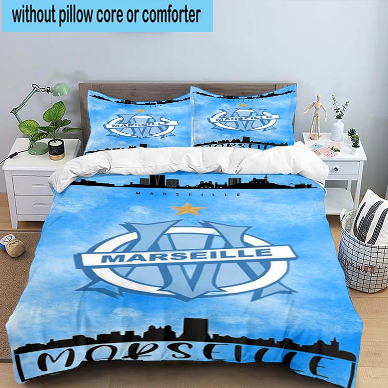 3pcs Mar-seille With Pride Emblem Printed Bedding Set Duvet Cover Closure Includes 1 Duvet Cover & 2 Pillowcases Bedding Sets Home Decor Gifts