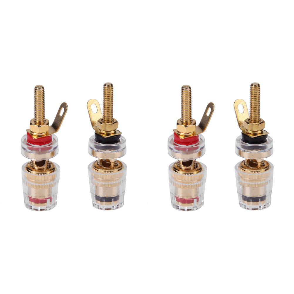 10-2pcs 42mm Gold Plated Speaker Terminal Binding Post Amplifier Plug Socket Connector Suitable For 4mm Banana Plugs Connector