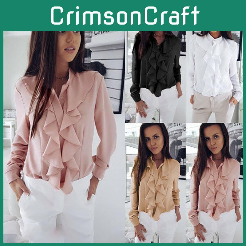 Stylish Ladies Office Ol Tops Featuring Ruffle Design And Premium Quality Materials