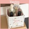Sweetheart Square Storage Bin With Cotton Fabric And Lace For Daily Desktop Organization