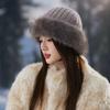 Thickening Winter Women's Warm Fur Hat Without Brim Cold-proof Warm Baseball Cap Warming Tools Ear Protection Fisherman Caps