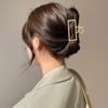 Square Half Gold Metal Hair Clip Hairpin
