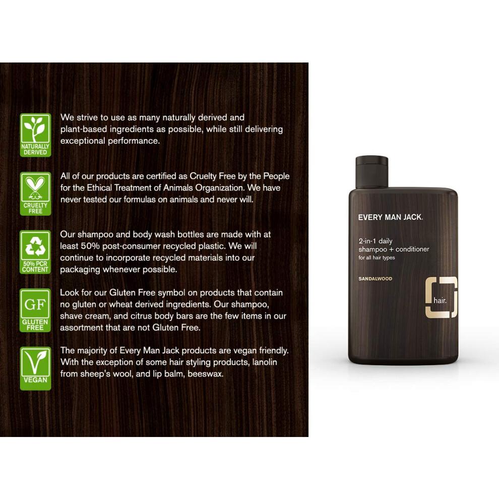 Every Man Jack T gliches Shampoo Sp lung f r alle Haartypen, Sandelholz, 13,5 Fl ssigunzen