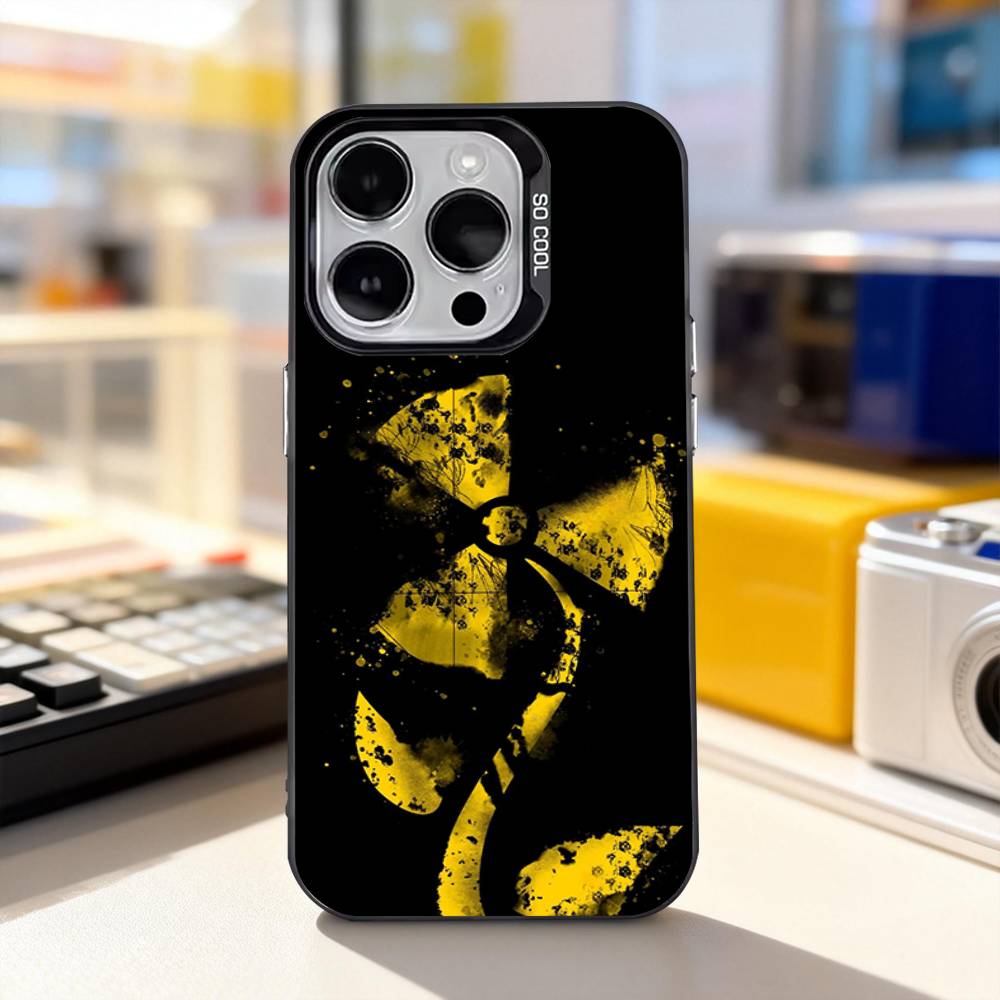 

Знак опасности радиоактивности для iPhone 11, 12, 13, 14, 15, 16, 17, Pro, Max, Plus, E, Air, Mini Чехол для телефона IMD Матовый черный iPhone16plus