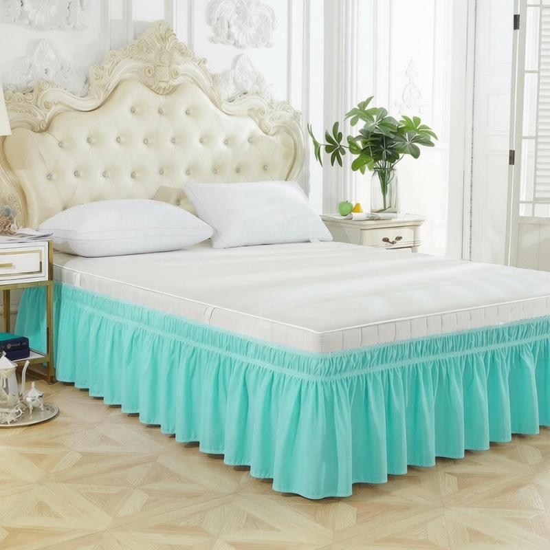 Solid Color Elastic Bed Skirt Elastic Built-in Bed Apron
