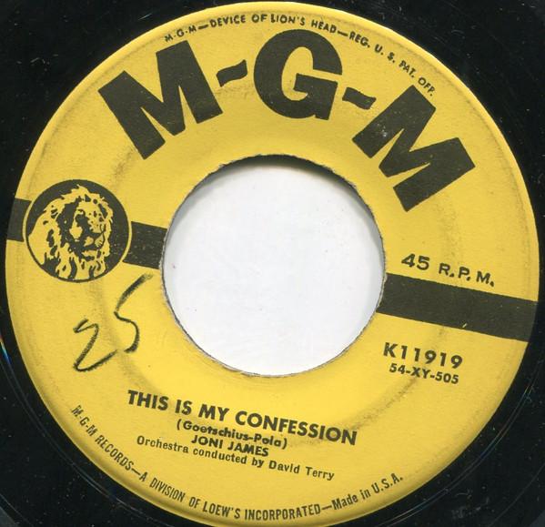 

7inch Record JONI JAMES - This Is My Confession K11919 MGM Records 1955 US Pop Used