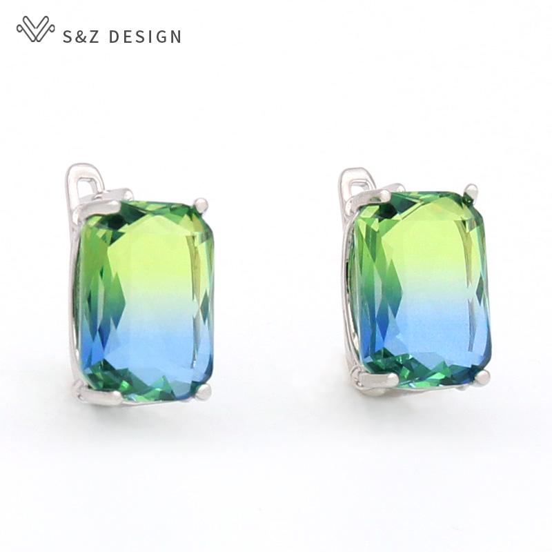 

Модные прямоугольные серьги-капли с имитацией турмалина для женщин, свадебные украшения, изысканные серьги цвета розового золота