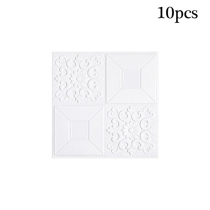 10PCS 3D Tile Brick Wall Sticker Wallpaper Self-adhesive Waterproof Foam Panel