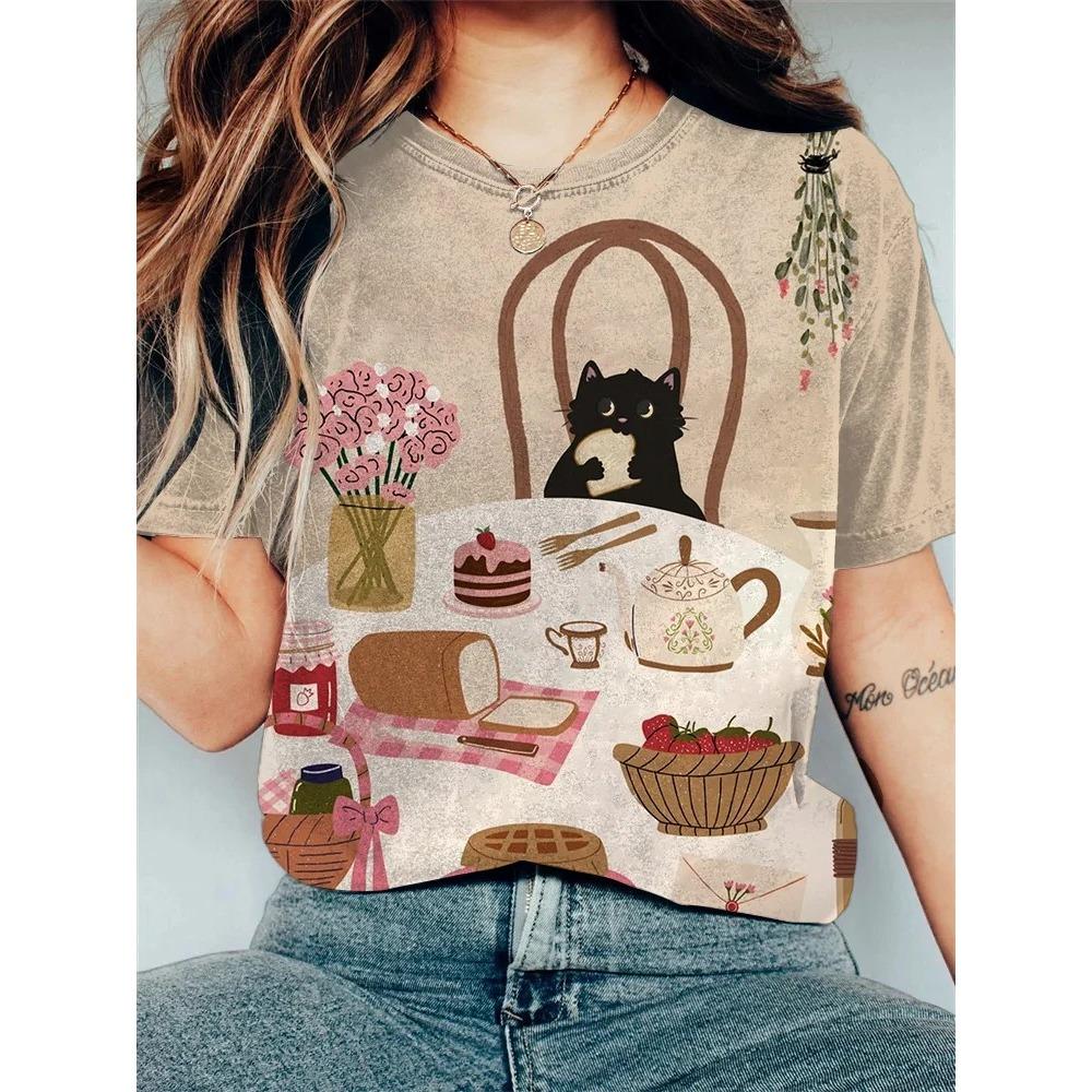 

Женская забавная футболка с принтом животных, футболки с коротким рукавом, топы, 3D-принты, рубашки с круглым вырезом, летняя повседневная XS