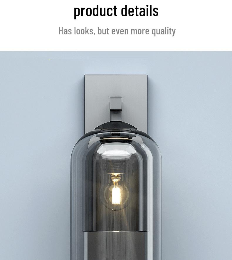 Nordic Style Luxury Crystal Glass Bedside Wall Lamp for Bedroom & Entrance