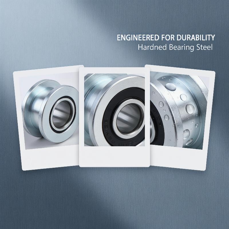 New 1/2Pcs M8/M10x35x20mm H-groove Pulley Belt Groove Pulley Roller 6000-2RS Bearing Wheel Rolling Guide Wheel