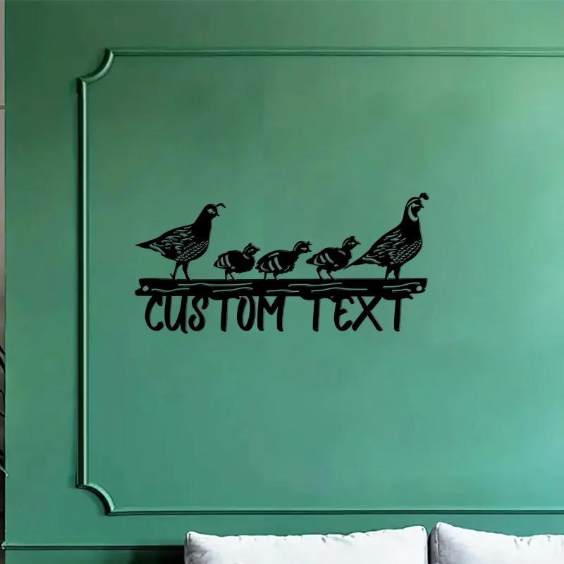 Custom Metal Partridge Family Address Sign - Personalized Yard Art & Unique Outdoor Decor for Bird Lovers