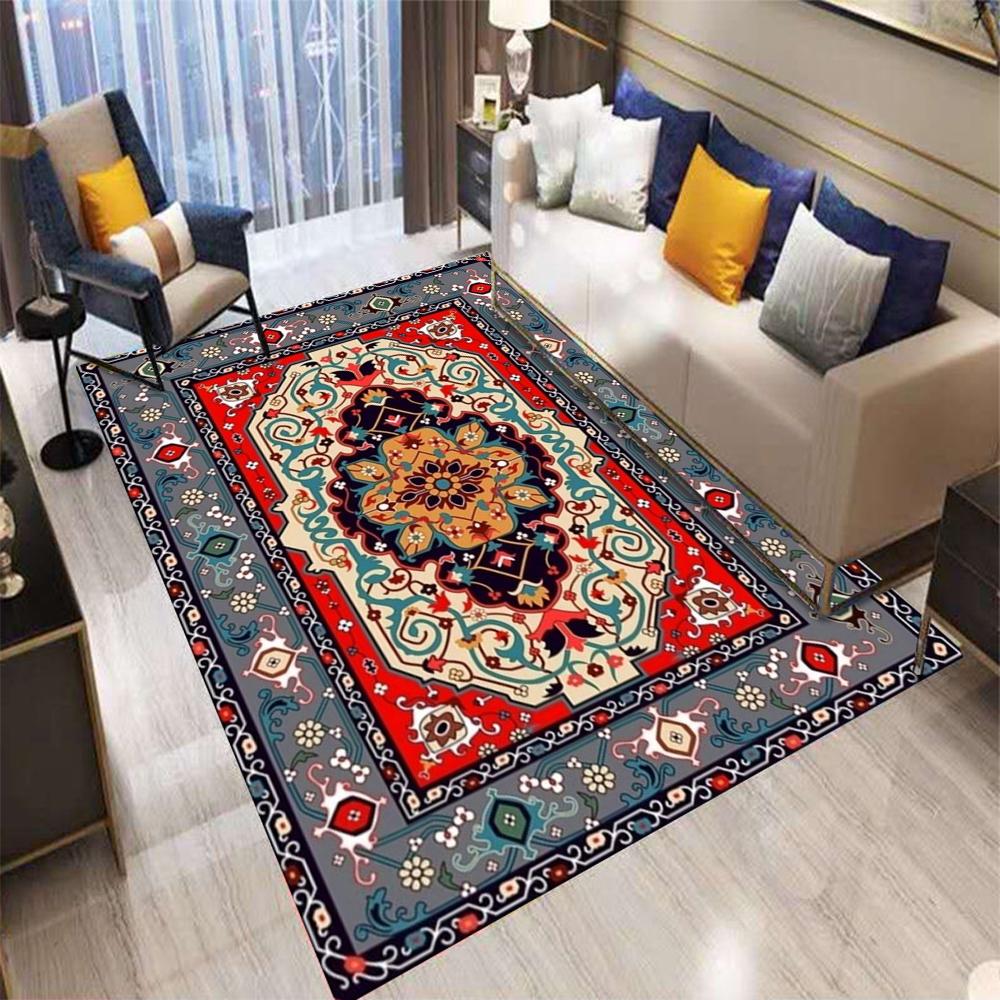 Retro Evropa Perský Styl Koberec Květiny Obývací Pokoj Pohovka Ložnice Noční Stolek Kuchyně Vstupní Dveře Rohožka Protiskluzová Domácí Dekorace Koberec