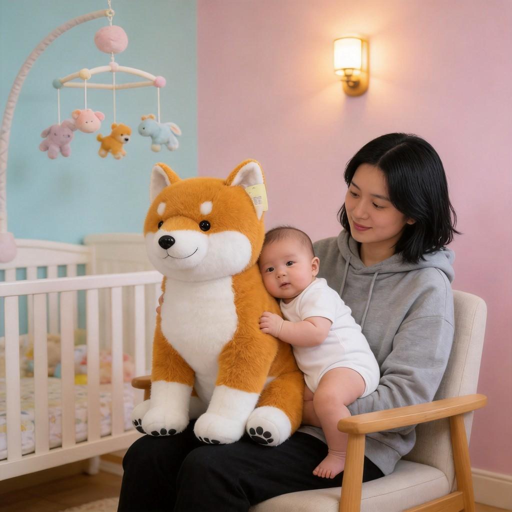 Shiba Inu Plüschtier mit PP-Baumwollfüllung für Kinder und Erwachsene Weiche Tierdekoration