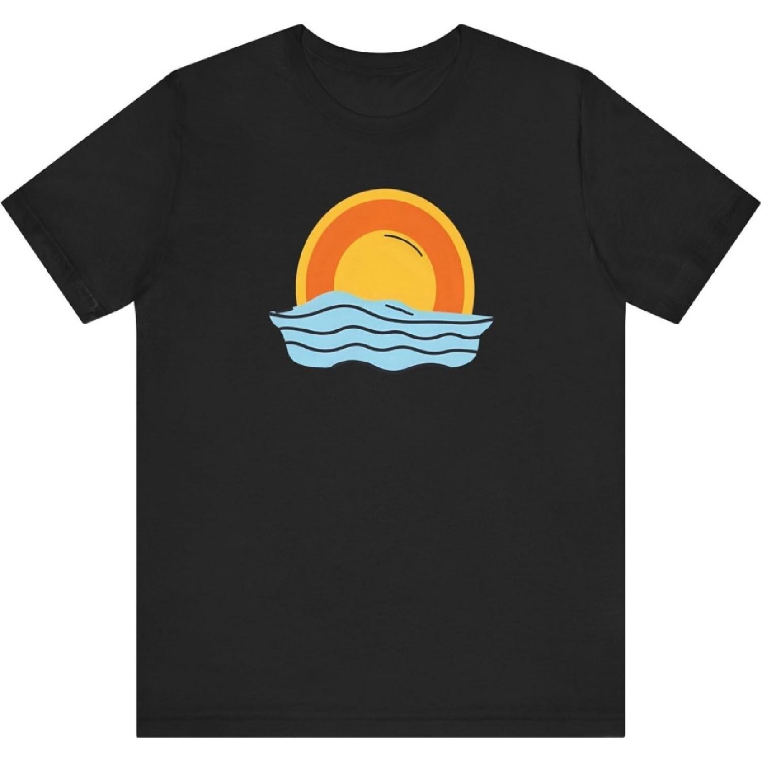 Sunset Waves Unisex Tee, Relaxed Summer Vibe T-Shirt, Beach Lover s for Vacation, Casual Wear XXXXXL разноцветный