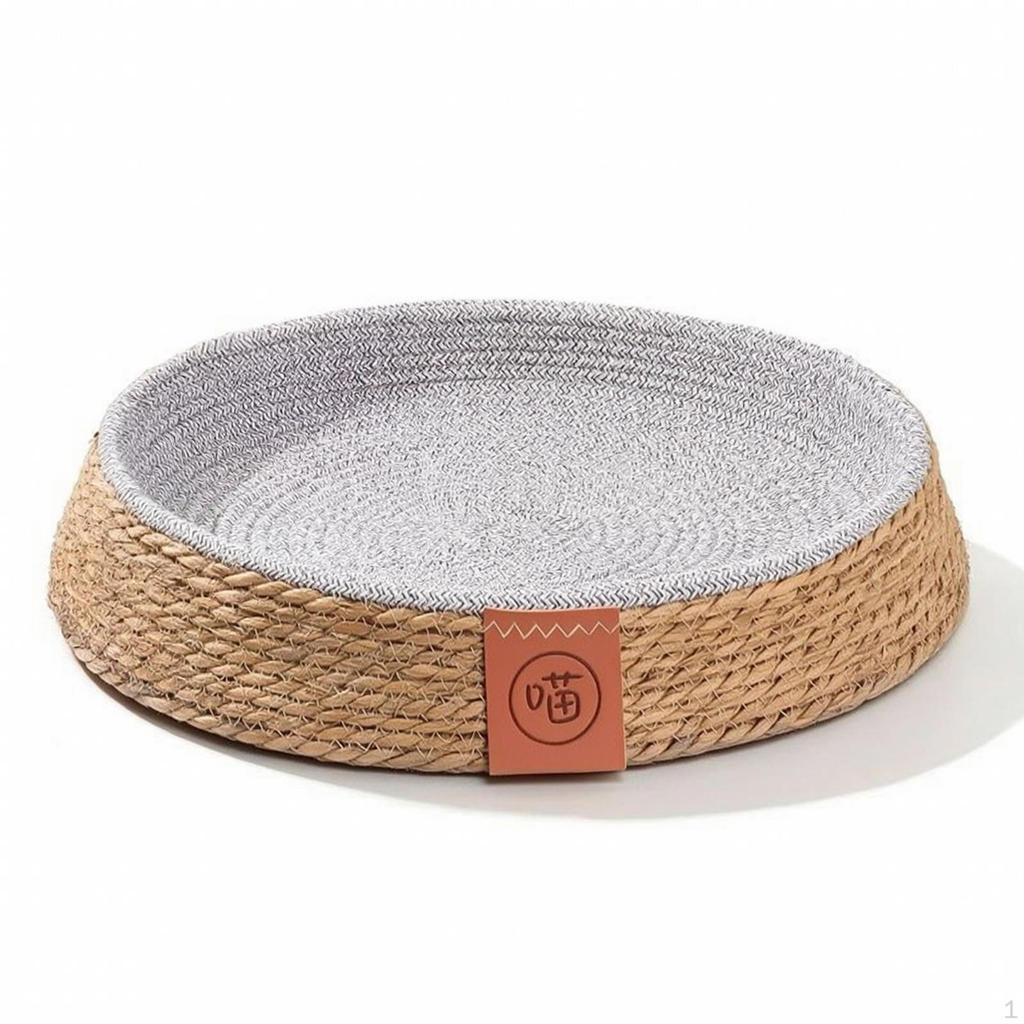 Geweven Kattenmand Rond Bed met Kraboppervlak Krabvriendelijk voor Katten, Kittens, Binnen,