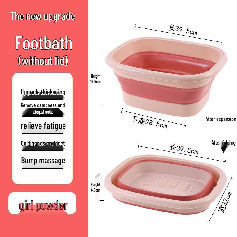 Portable Foldable Foot Bath & Massage Basin for Adults - Thickened Plastic Foot Soaking Bucket for Home & Dorm.