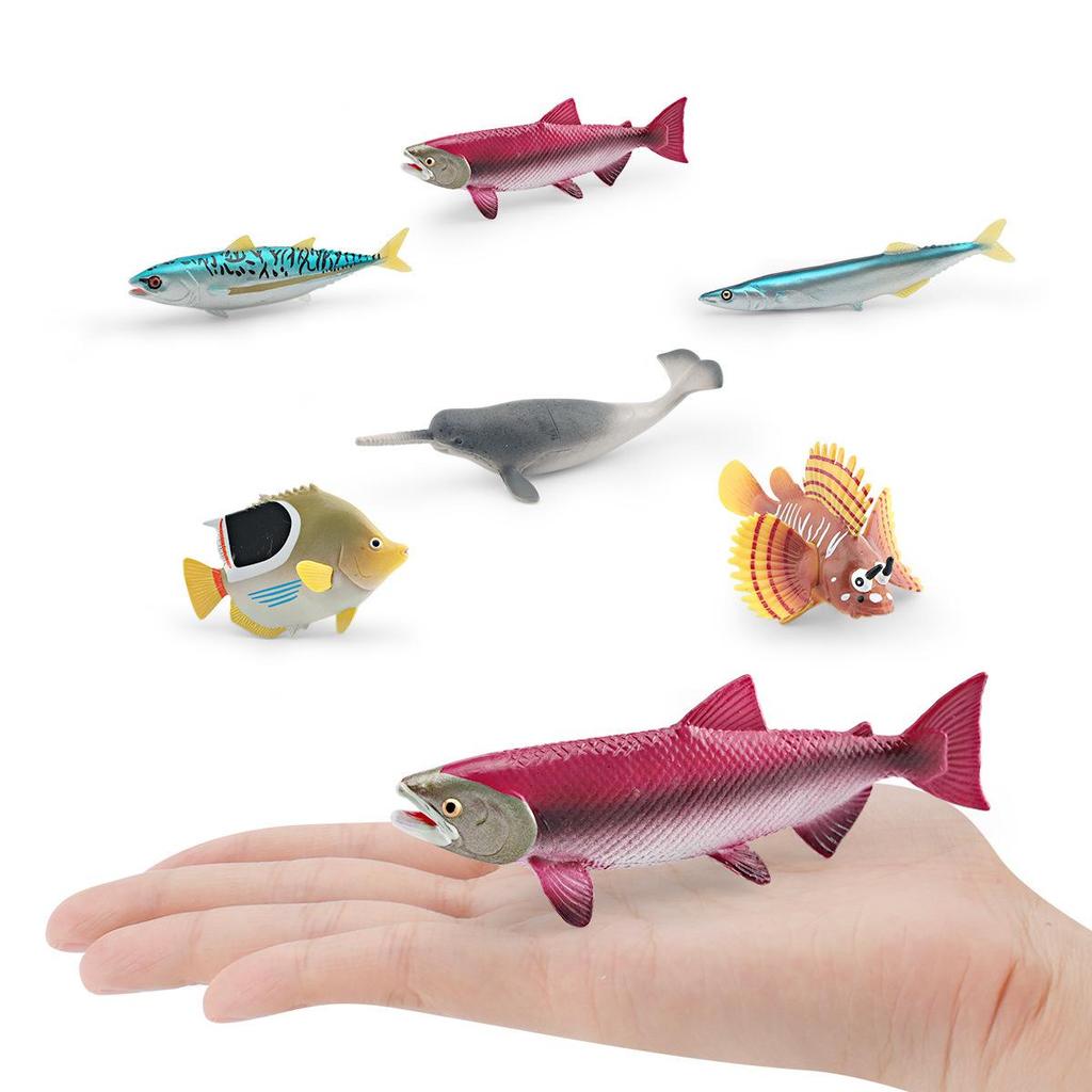 Marine Animal Models: Butterflyfish, Lionfish, Narwhal, Yellowfin Tuna, Saury Ornaments