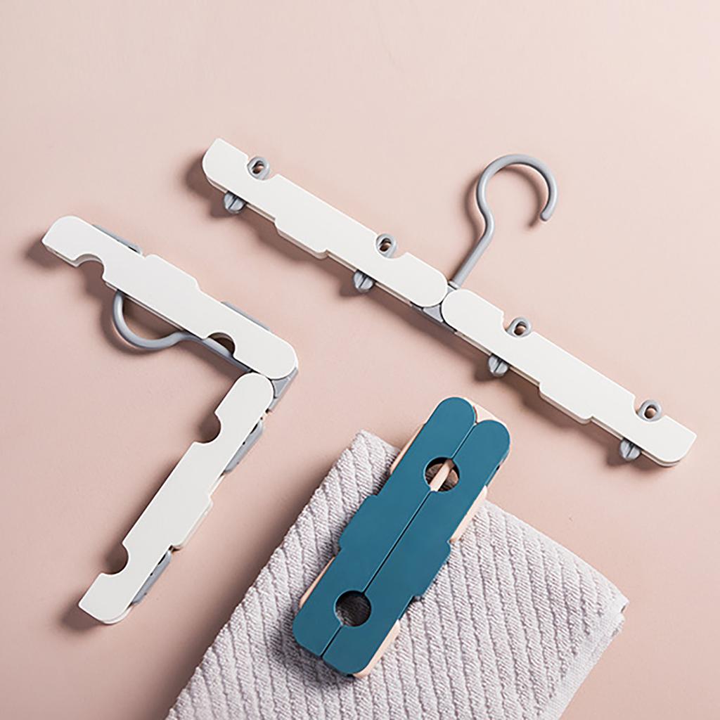 Clothes Hanger Rack Anti Slip Multifunctional Foldable Travel Hanger with Clips for Home Dorm Dark