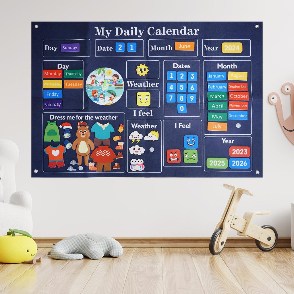 My First Daily Classroom Calendar – Essential for Preschool Children's Classroom Calendar: Year, Month, Day, Weather, Season, Mo
