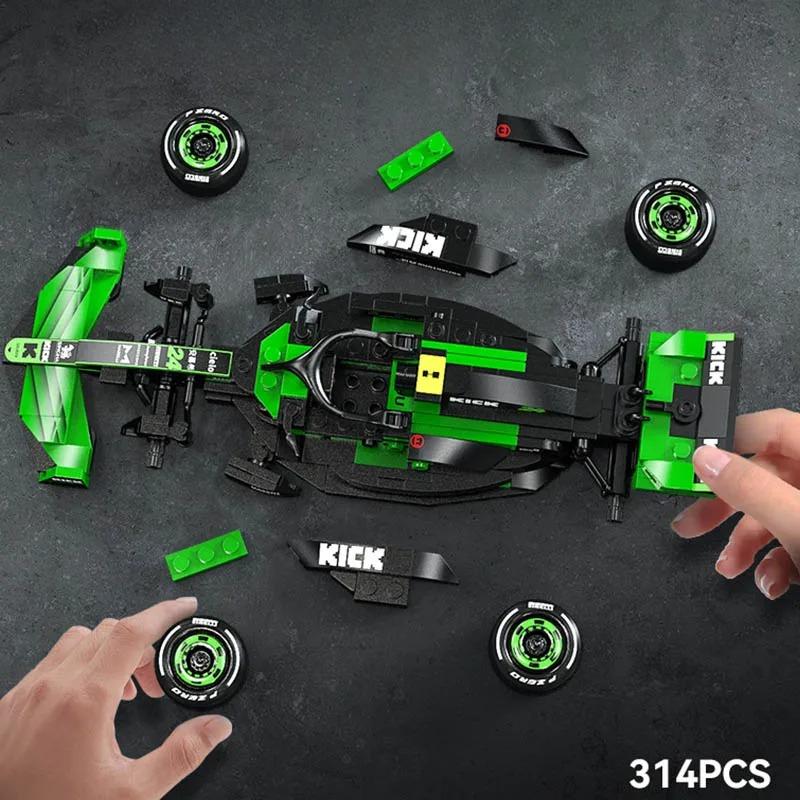 2024 MOC Sauber F1 Team C44 Formula-1 F1 Racing Car Number 24 Sports Car Building Blocks City KICK Car Bricks Toys Holiday Gifts
