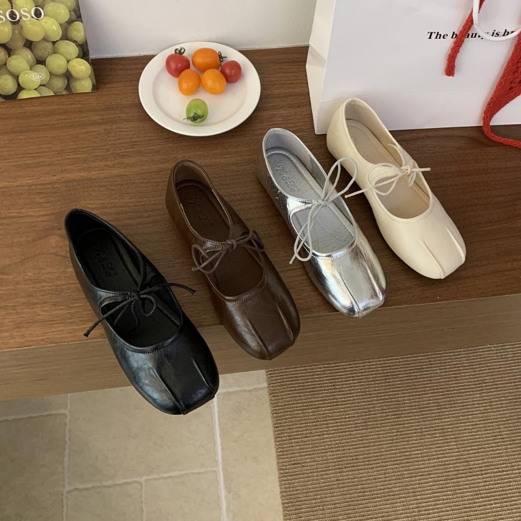 2025 new round head with bow, light mouth soft sole, light mouth versatile OL single shoes